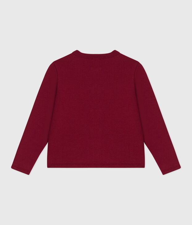 Kinder-Cardigan aus Molton f&uuml;r M&auml;dchen rot