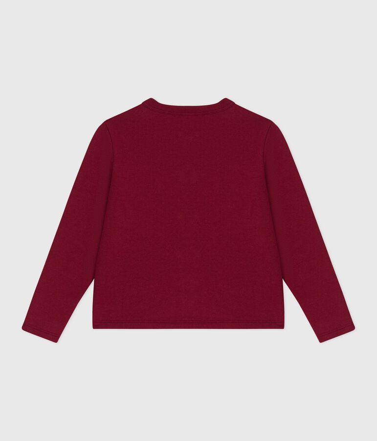 Kinder-Cardigan aus Molton f&uuml;r M&auml;dchen rot