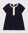 Kurzärmeliges Baby-Kleid aus Baumwolle blau SMOKING
