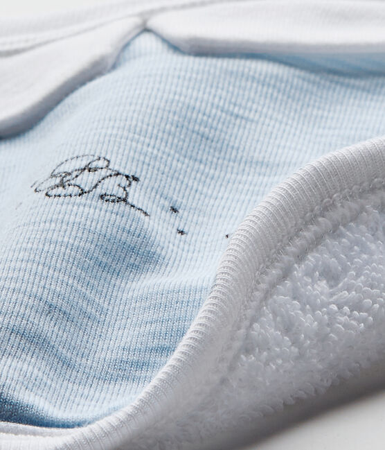 Gefüttertes Baby-Jungen-Lätzchen blau FRAICHEUR/weiss ECUME