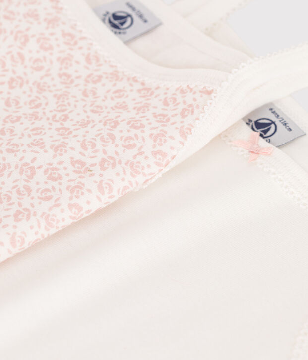 2er-Set Kinder-Unterhemden aus Baumwolle mit Blumenmuster vielfarbig