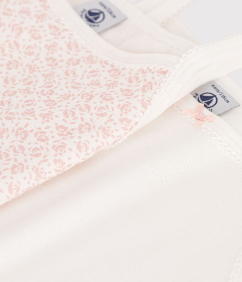 2er-Set Kinder-Unterhemden aus Baumwolle mit Blumenmuster vielfarbig