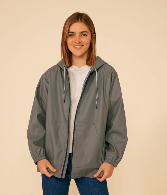 Kurze Damen-Regenjacke grün THUYA