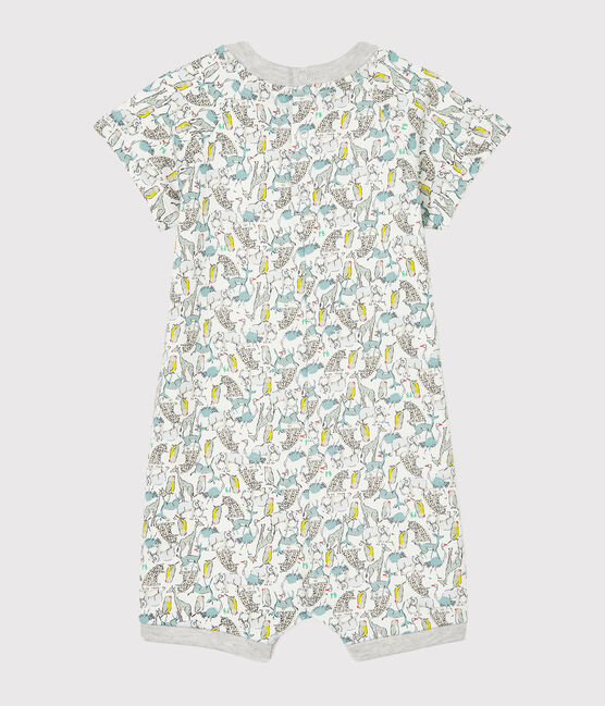 Gemusterter Baby-Spieler für Jungen weiss MARSHMALLOW/weiss MULTICO