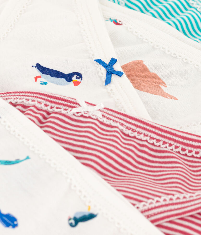 5er-Set Slips aus Baumwolle, eine davon mit Leuchteffekt f&uuml;r M&auml;dchen vielfarbig