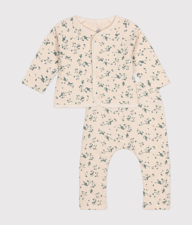 2er-Set aus gestepptem Doppeljersey f&uuml;r Babys naturfarben/gr&uuml;n