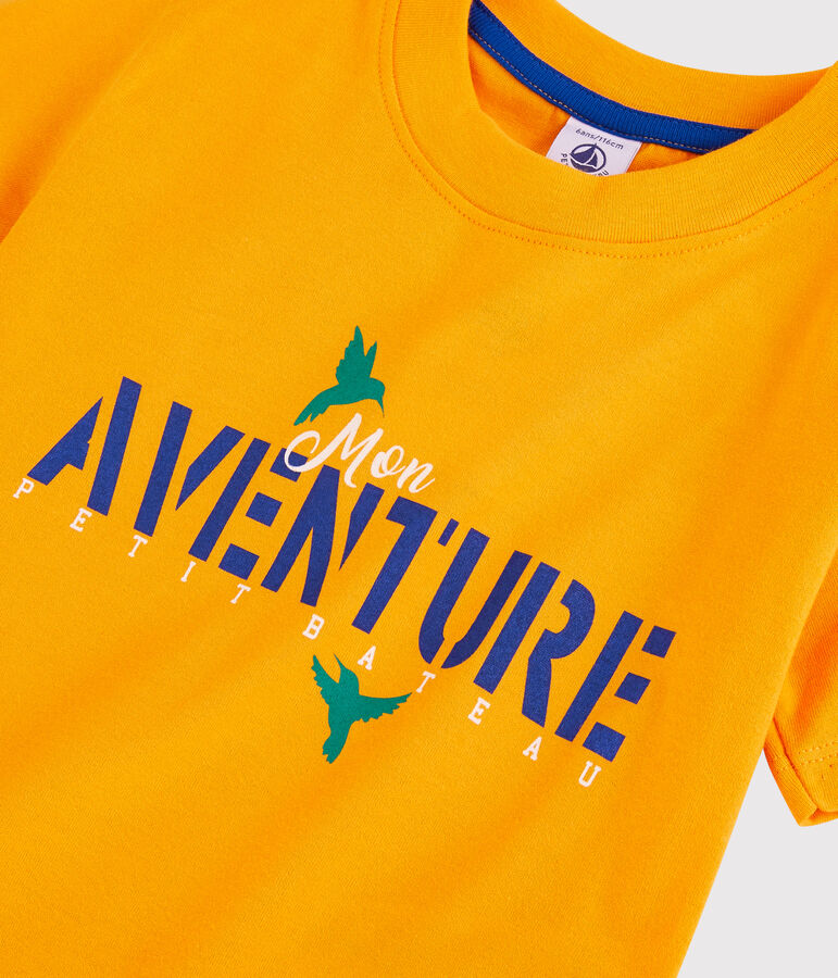 Kurz&auml;rmeliges Kinder-T-Shirt aus Jersey f&uuml;r Jungen gelb TEHONI