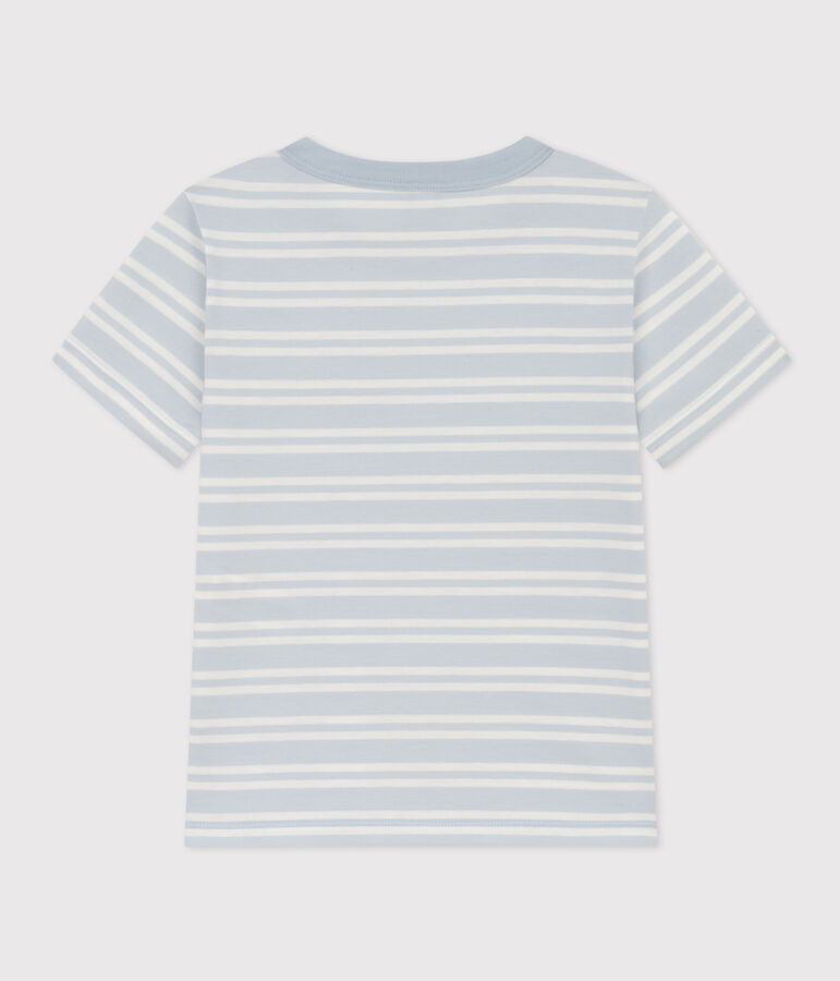 Gestreiftes Kinder-T-Shirt aus Baumwolle f&uuml;r Jungen blau/weiss
