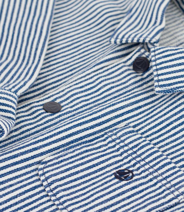 Kinder-Jacke aus Baumwolle mit Streifen blau/weiss