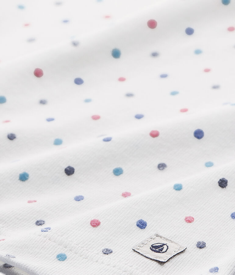 Gepunkteter M&auml;dchen-Schlafanzug weiss/rosa/vielfarbig