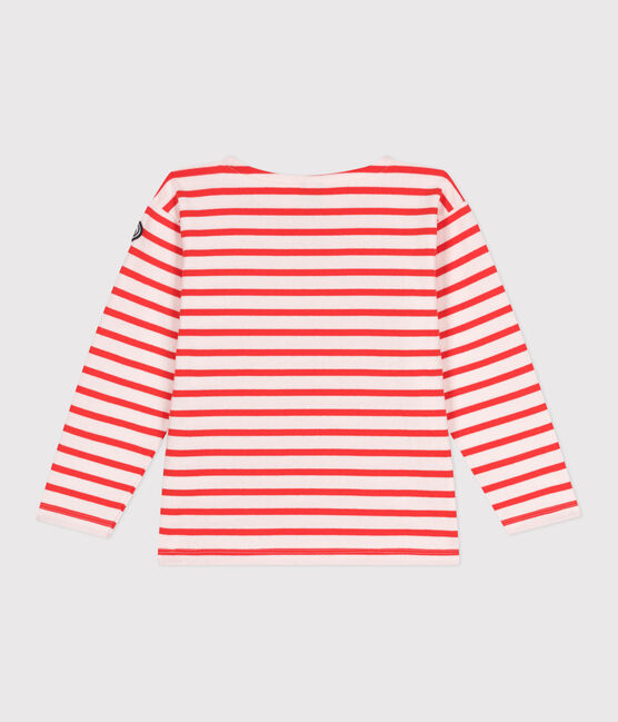 Langärmeliges Kinder-Unisex Streifenshirt aus Baumwolle rosa FLEUR/ SPICY