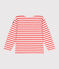 Langärmeliges Kinder-Unisex Streifenshirt aus Baumwolle rosa FLEUR/ SPICY