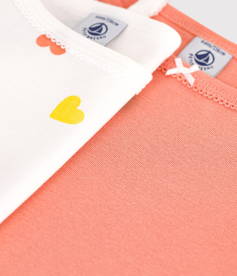 2er-Set Kinder-Unterhemden aus Baumwolle mit Herzmotiv vielfarbig