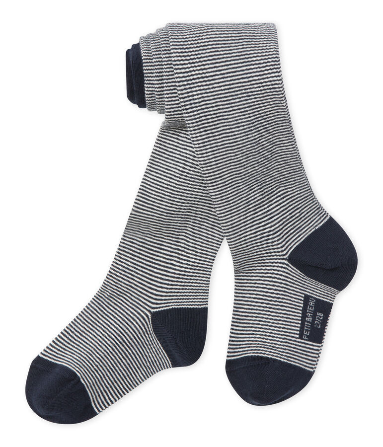 M&auml;dchen Strumpfhose aus Jersey blau SMOKING/weiss MARSHMALLOW