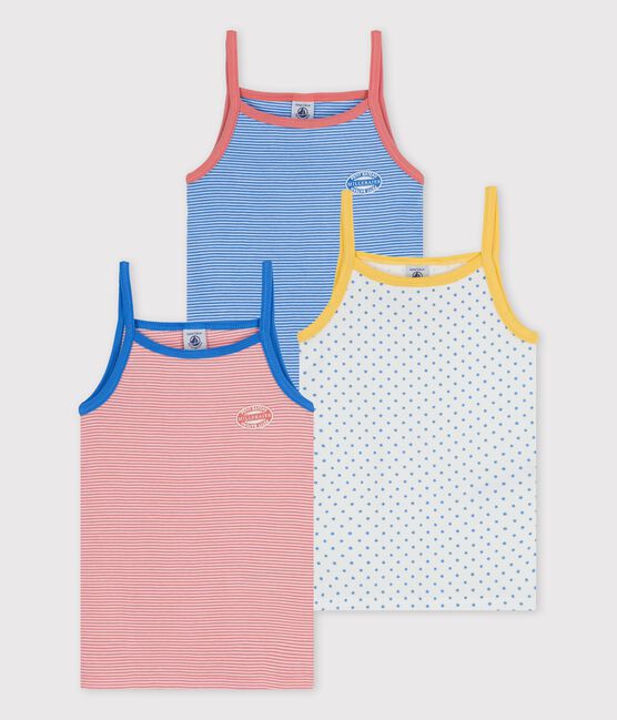 3er-Set Spaghetti-Tops aus Bio-Baumwolle mit Ringelstreifen für Mädchen variante 1