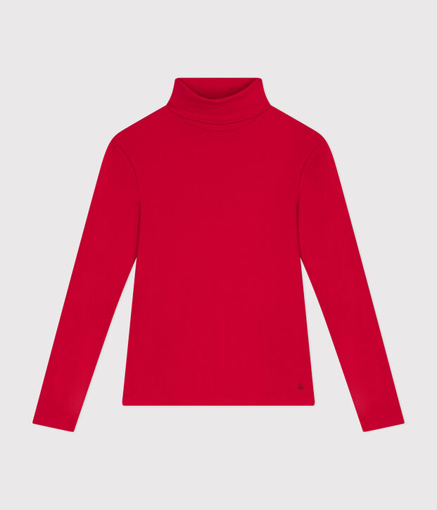 Damen-Rollkragenshirt L'Iconique aus Baumwolle rot