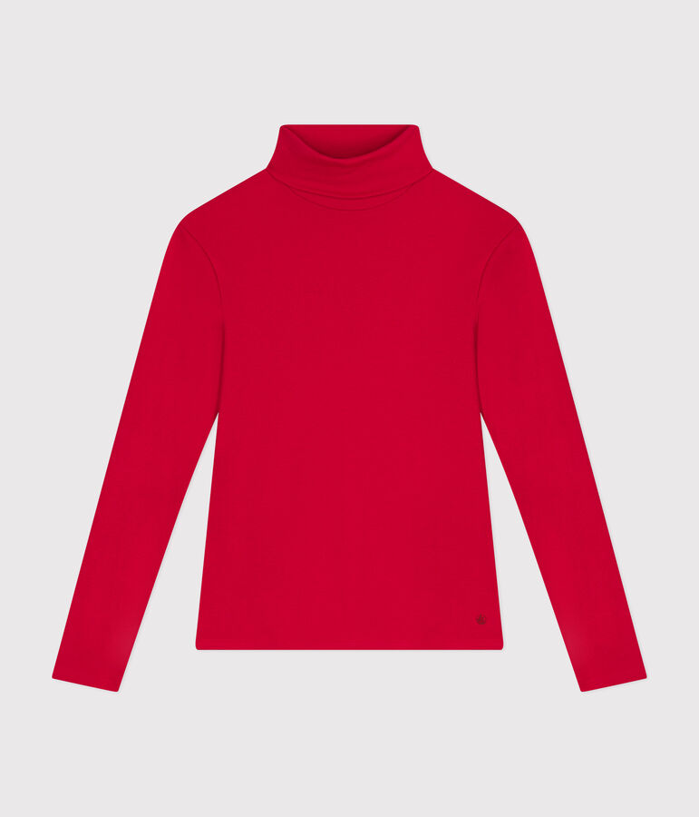 Damen-Rollkragenshirt L'Iconique aus Baumwolle rot