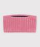 Baby-Schlauchschal aus einfarbigem Strick mit Fleece-Futter rosa