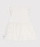 Ärmelloses Baby-Kleid aus gemusterter Baumwolle weiss MARSHMALLOW