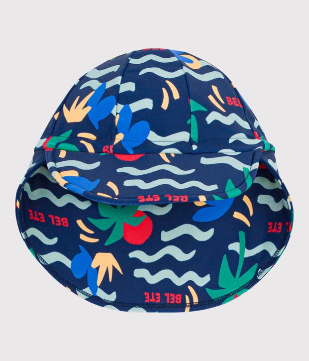 Baby-Kappe mit UV-Schutz und Wellenmotiv blau/vielfarbig