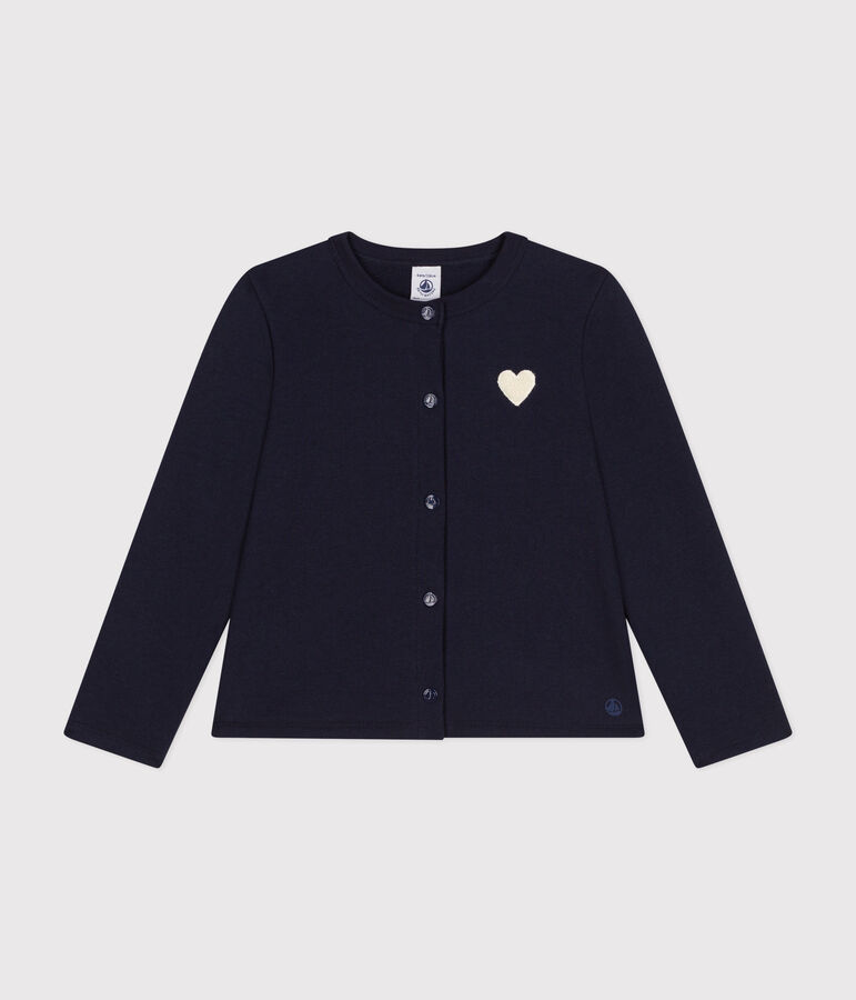 Kinder-Cardigan aus Molton f&uuml;r M&auml;dchen blau
