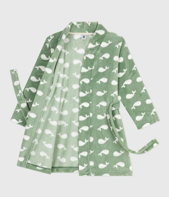 Kinder-Morgenmantel aus Fleece mit Muster SAULE/ MARSHMALLOW