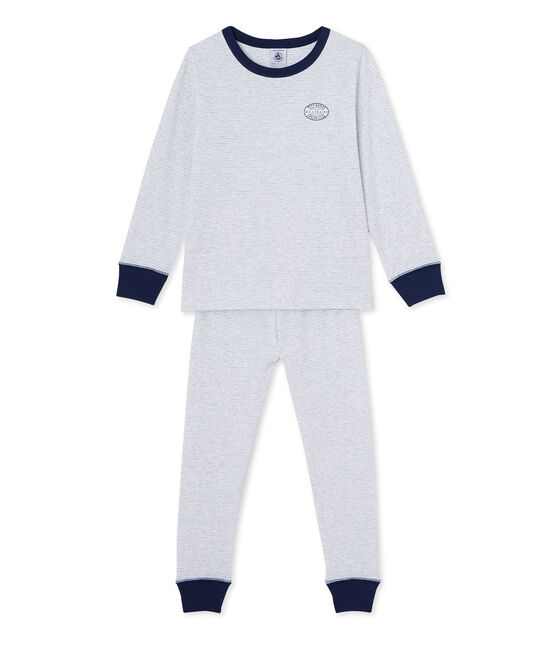 Pyjama garçon en milleraies grau POUSSIERE/weiss LAIT