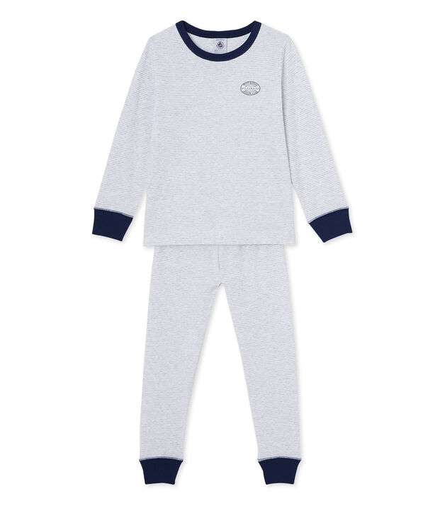 Pyjama gar&ccedil;on en milleraies grau/weiss