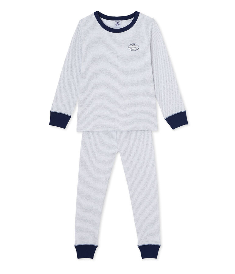 Pyjama gar&ccedil;on en milleraies grau/weiss
