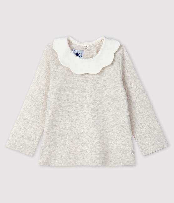 Langärmelige Baby-Bluse für Mädchen beige MONTELIMAR CHINE