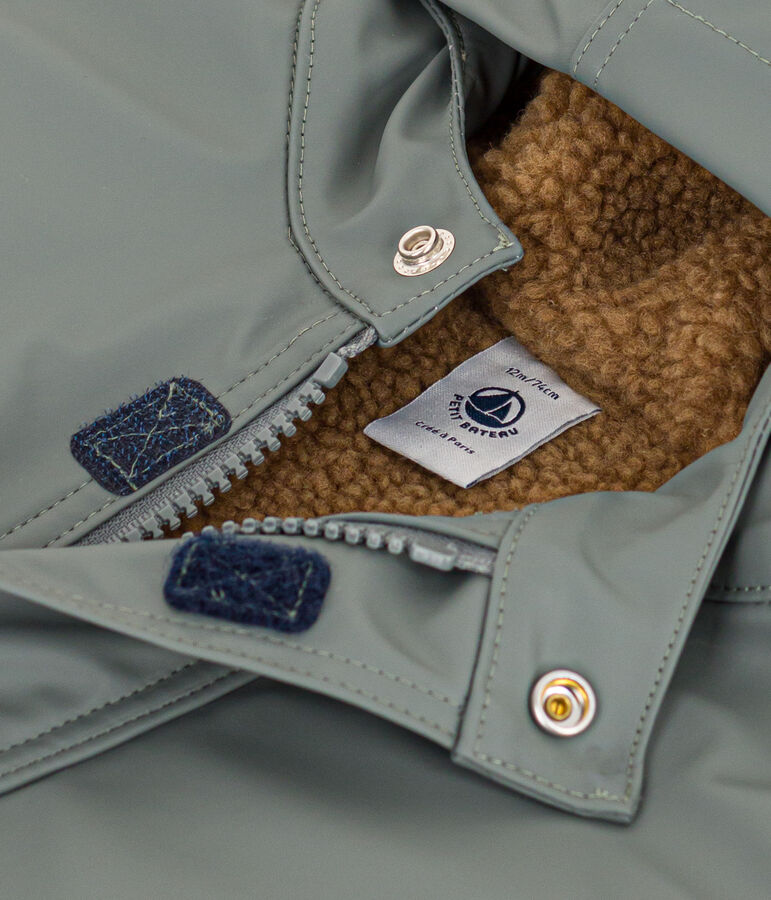 Warme Baby-Regenjacke gr&uuml;n THUYA