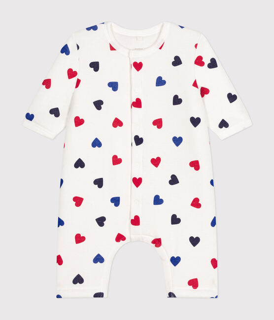 Langer, wattierter Baby-Overall aus Baumwolle weiss MARSHMALLOW/weiss MULTICO