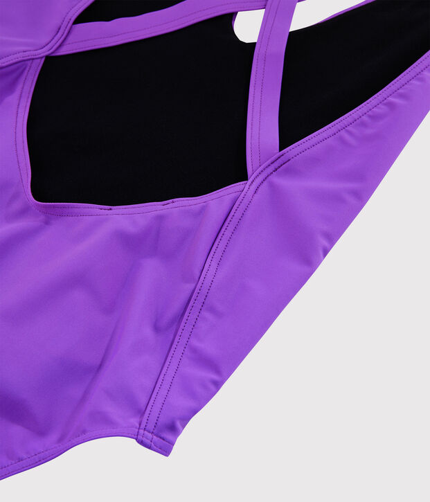 Damen-Badeanzug aus recyceltem Material violett