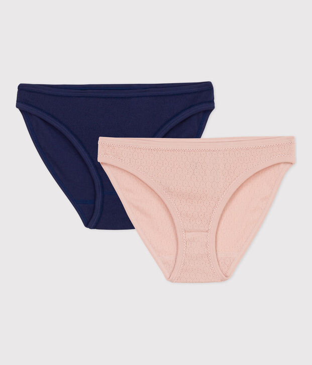 2er-Set Slips aus Aujour-Baumwolle f&uuml;r Damen vielfarbig