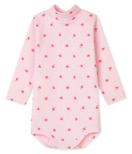 Langärmeliger Baby-Body mit Rollkragen, Unisex rosa VIENNE/ CUPCAKE