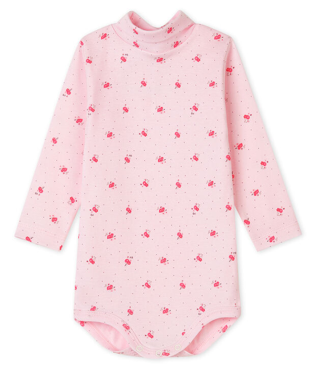 Lang&auml;rmeliger Baby-Body mit Rollkragen, Unisex rosa/rosa