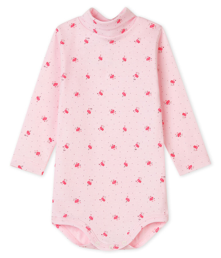 Lang&auml;rmeliger Baby-Body mit Rollkragen, Unisex rosa VIENNE/ CUPCAKE