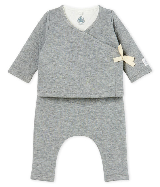 2-teiliges Baby-Set aus gestepptem Doppeljersey grau SUBWAY CHINE CN