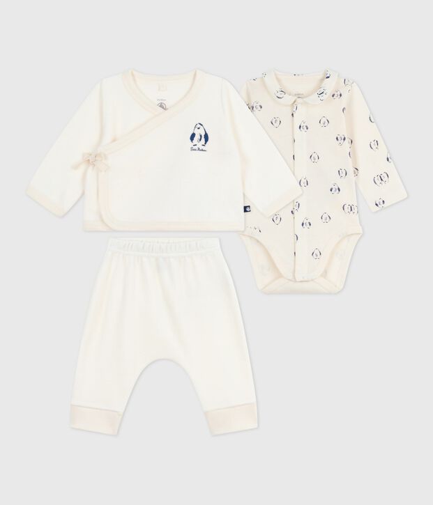 3-teiliges Baby-Set mit Wickeljacke und dazu passendem Body mit Pinguin-Motiv MILK