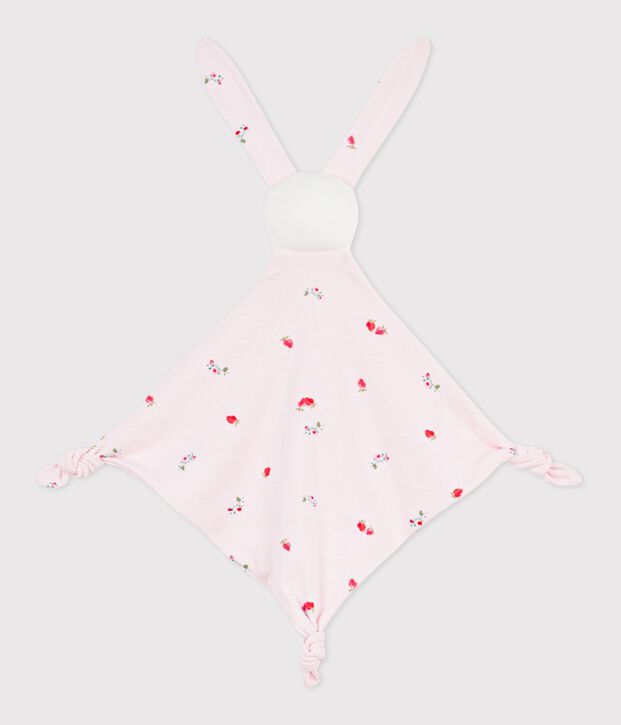 Baby-Kuscheltier aus Baumwolle mit Blumenmotiv rosa/vielfarbig