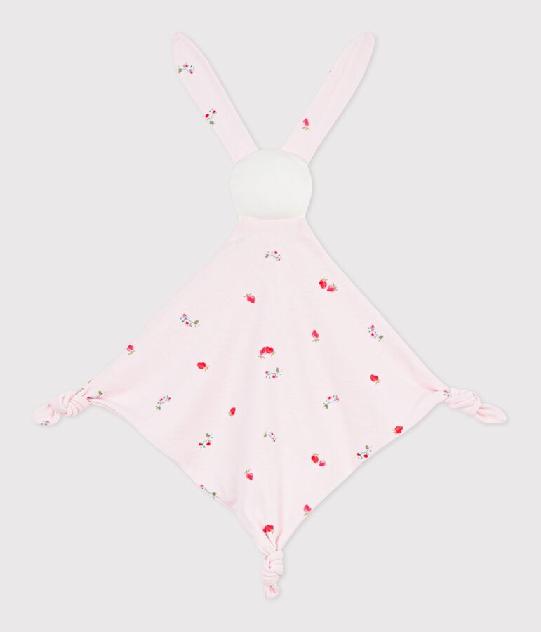Baby-Kuscheltier aus Baumwolle mit Blumenmotiv rosa/vielfarbig