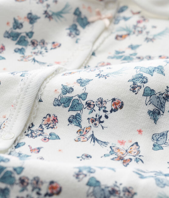 Baby-Strampler für Mädchen weiss MARSHMALLOW/weiss MULTICO