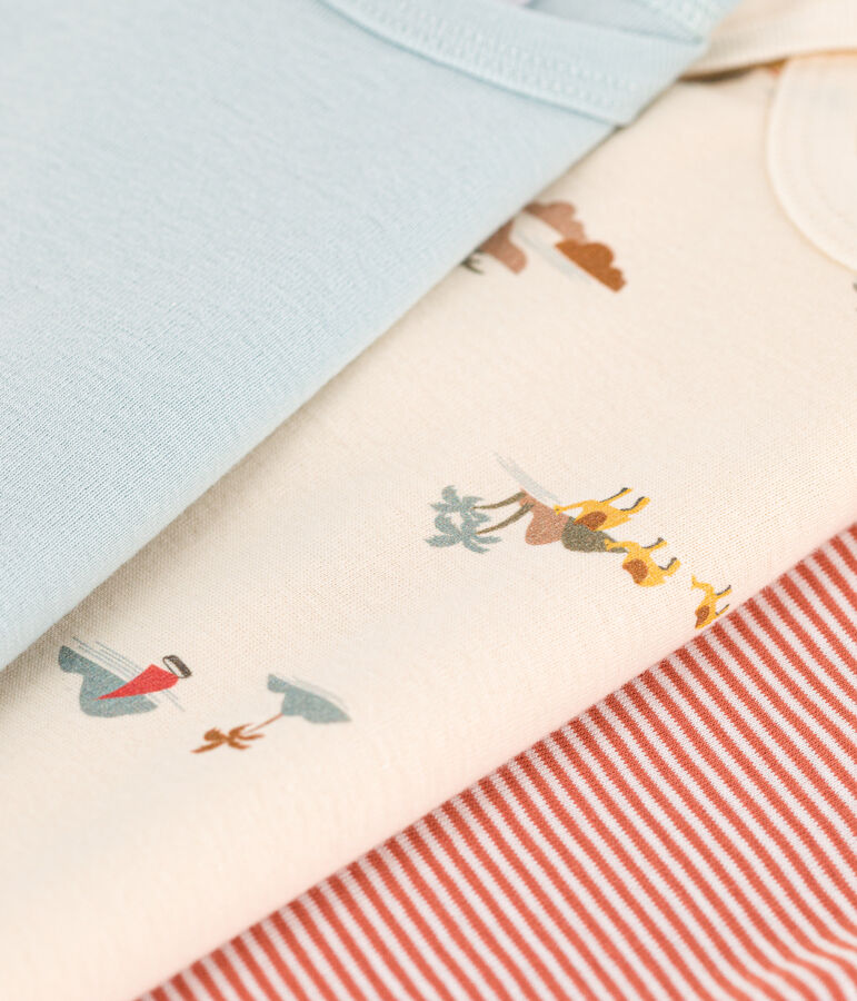 3er-Set kurz&auml;rmelige Bodys aus Baumwolle mit Tiermotiv vielfarbig