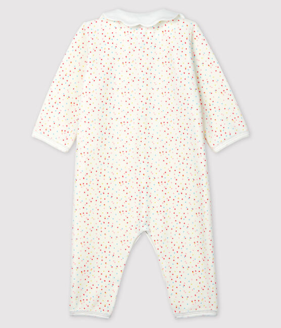 Fußloser Baby-Strampler aus Bio-Baumwolle mit Polka-Dot-Muster für Mädchen weiss MARSHMALLOW/weiss MULTICO