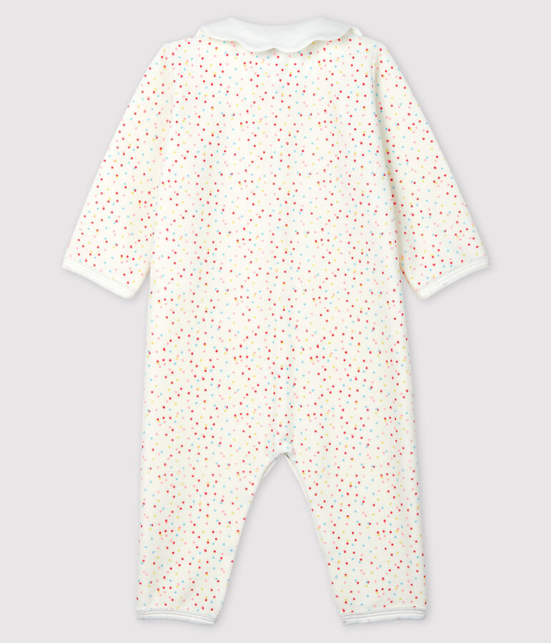 Fu&szlig;loser Baby-Strampler aus Bio-Baumwolle mit Polka-Dot-Muster f&uuml;r M&auml;dchen weiss/vielfarbig