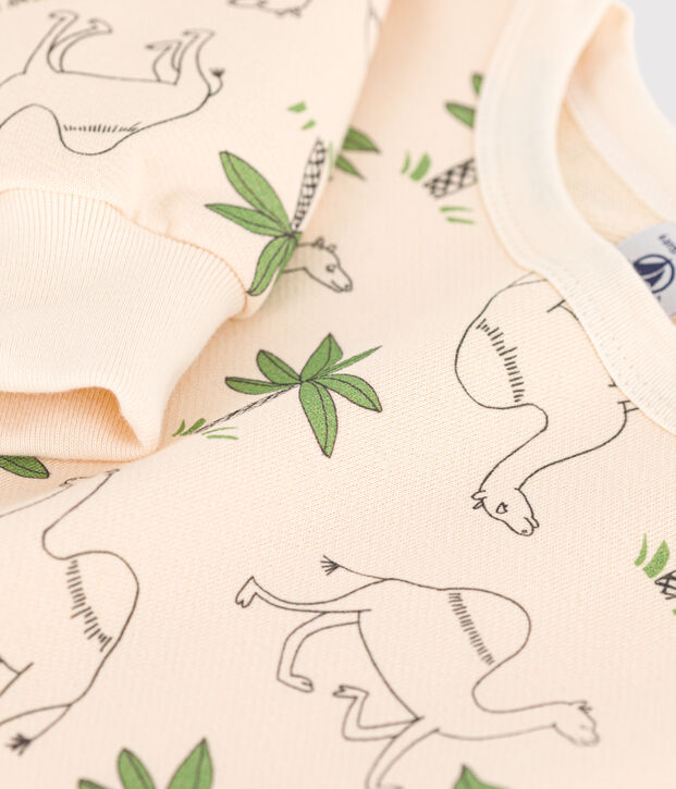 Kinder-Sweatshirt aus Molton naturfarben/vielfarbig