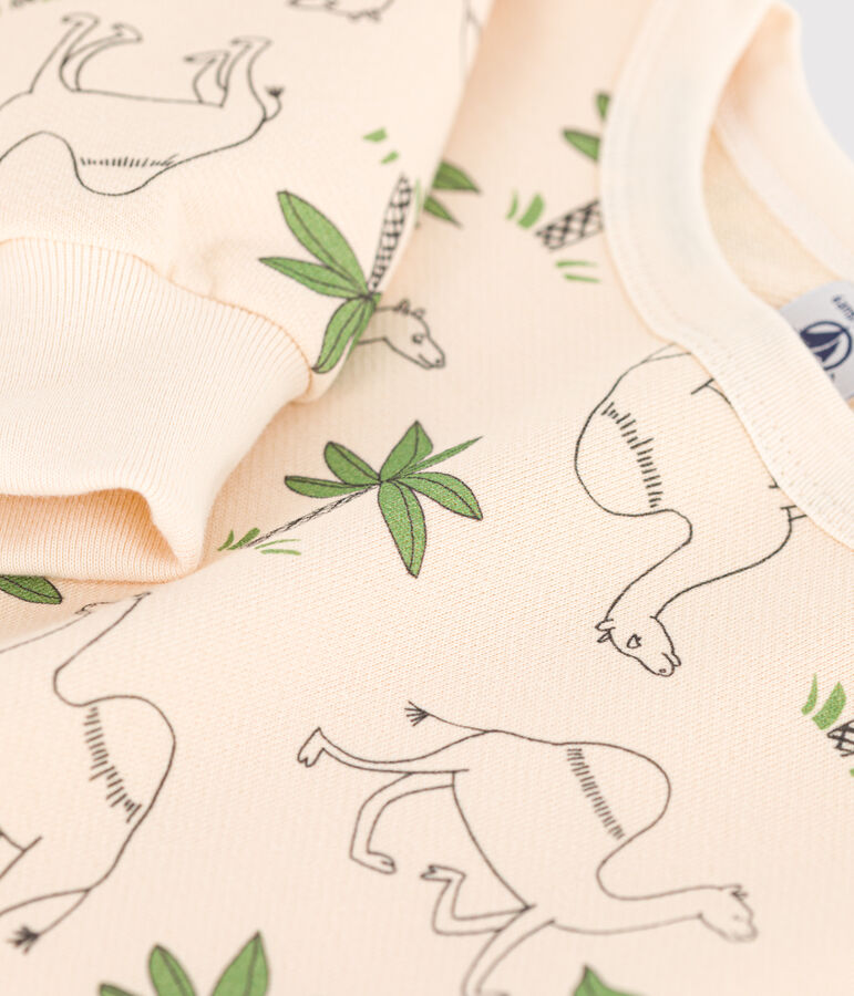 Kinder-Sweatshirt aus Molton naturfarben/vielfarbig