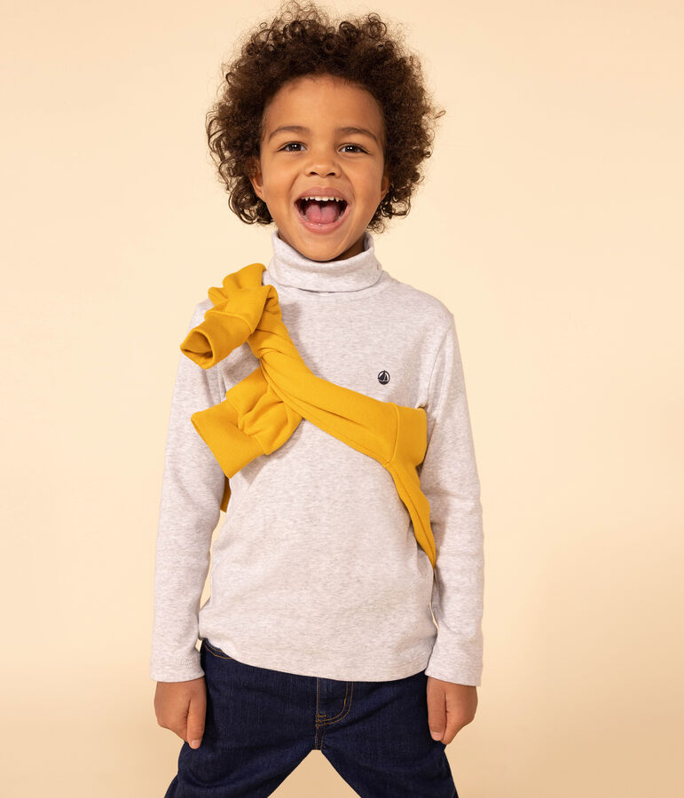 Kinder-Rollkragenshirt aus Baumwolle grau