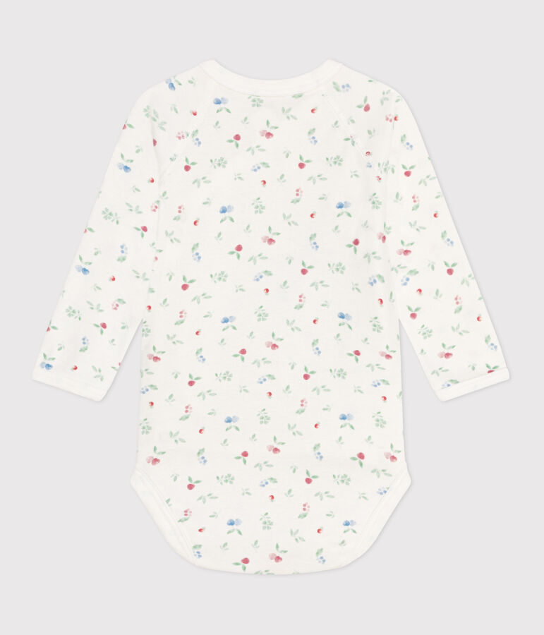 Lang&auml;rmeliger Wickelbody aus Baumwolle weiss MARSHMALLOW/weiss MULTICO