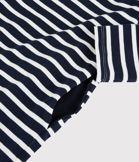Streifenkleid für Damen blau SMOKING/weiss MARSHMALLOW